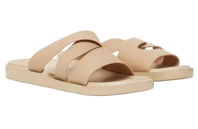 Styli Crisscross Slides Beige