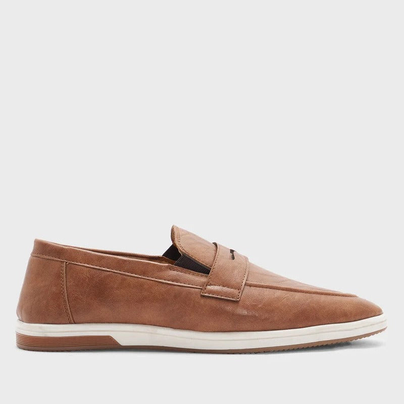 Robert Wood Saddle Detail Casual Slip Ons Loafers - Tan&nbsp;