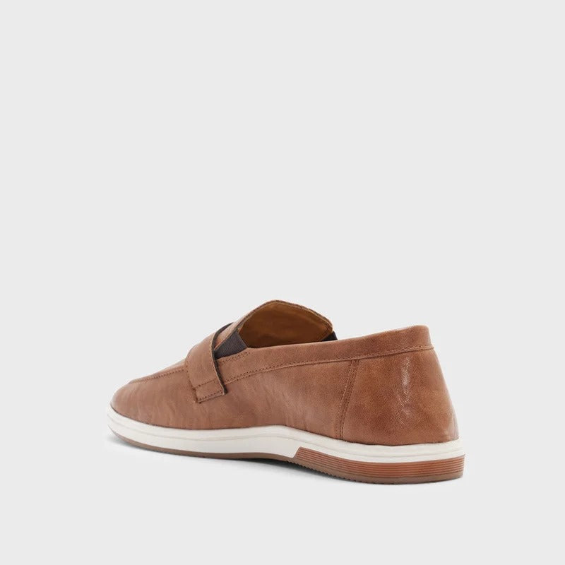 Robert Wood Saddle Detail Casual Slip Ons Loafers - Tan&nbsp;