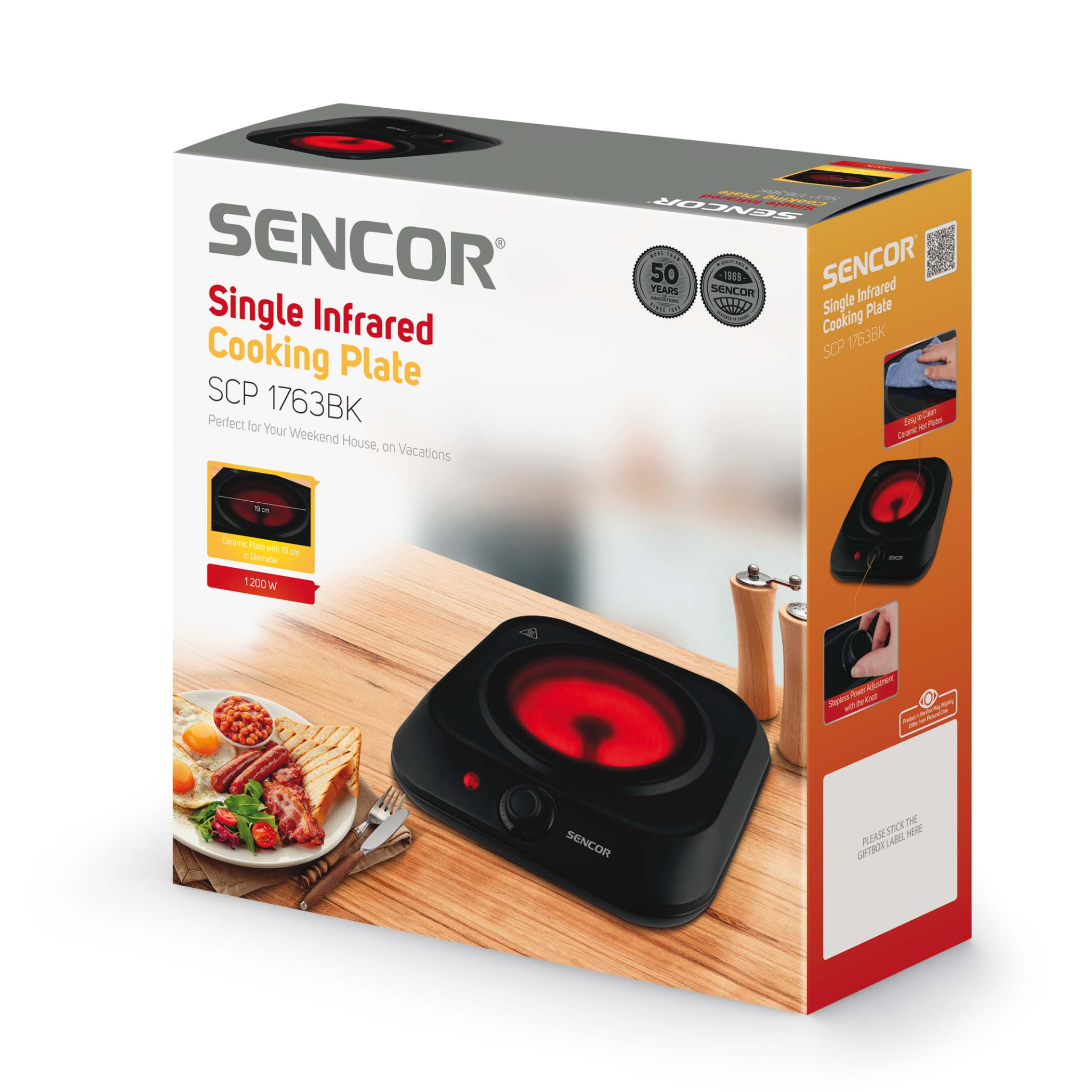 Sencor Single Infrared Cooking Plate SCP1763BK - Jango Mall