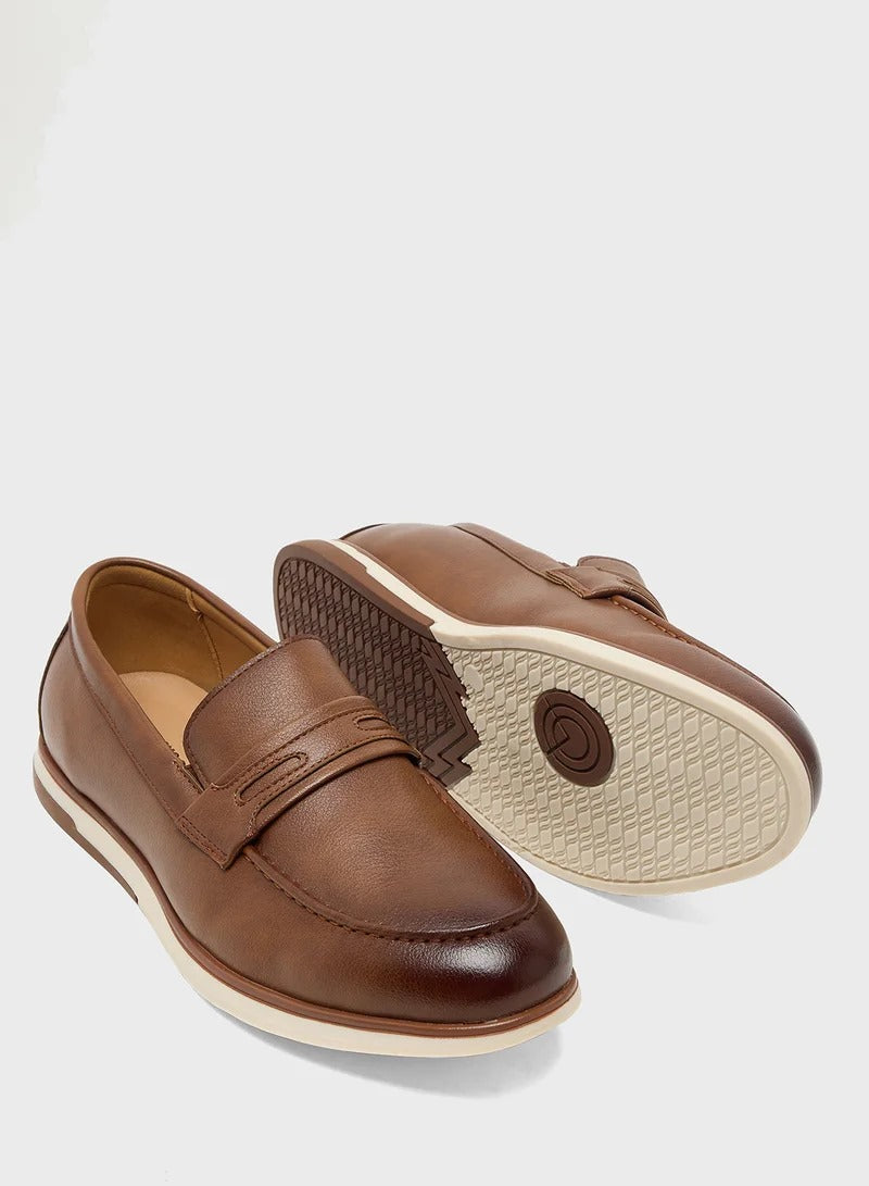 Smart Casual Slip Ons - Brown