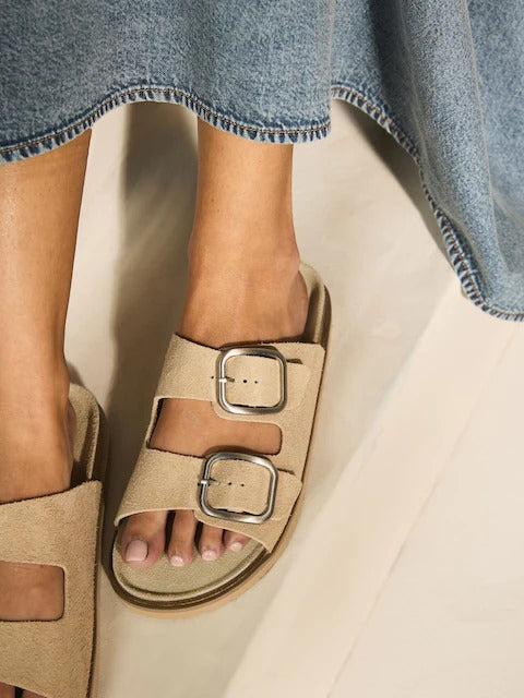 Standard Fit Double Strap Footbed Sandals