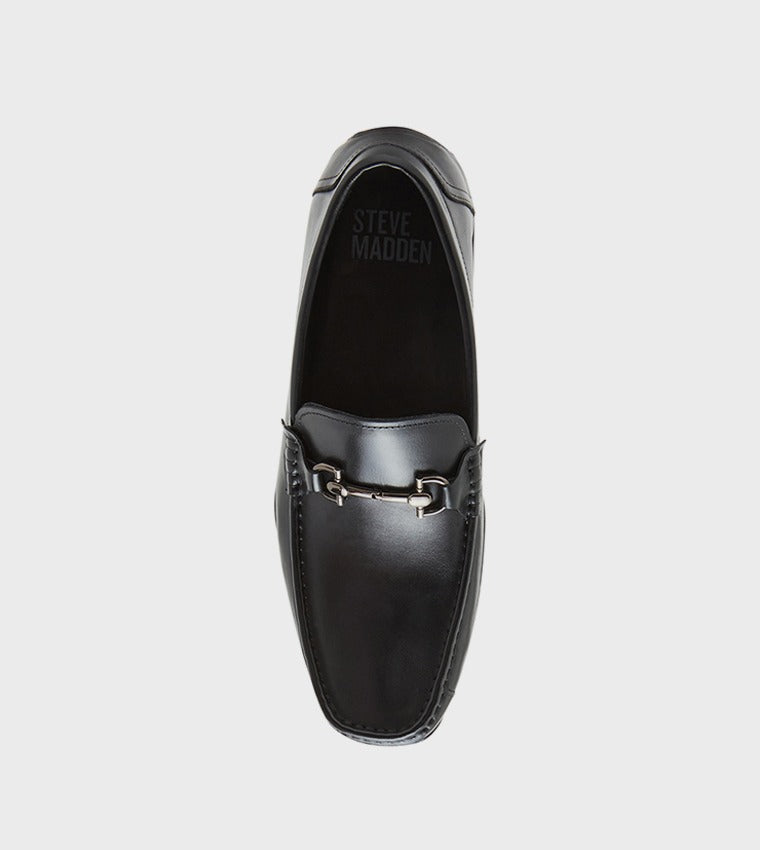Steve Madden Kravitzz Matel Accent Loafers Black