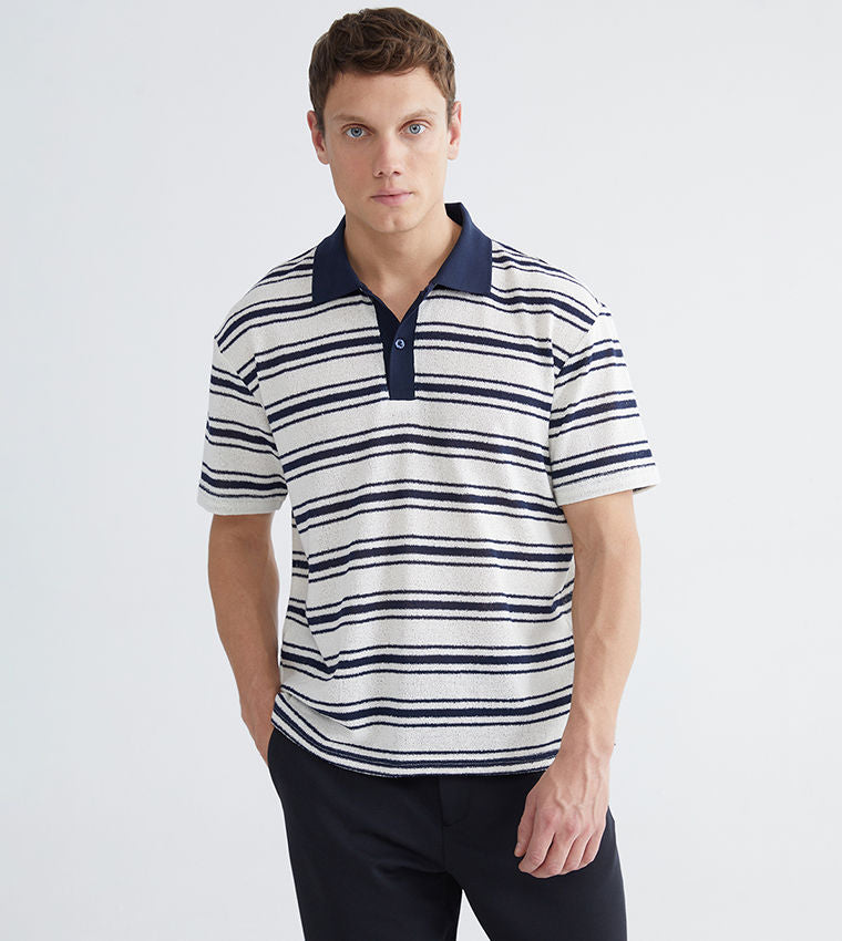 Striped Short Sleeves Polo T-Shirt