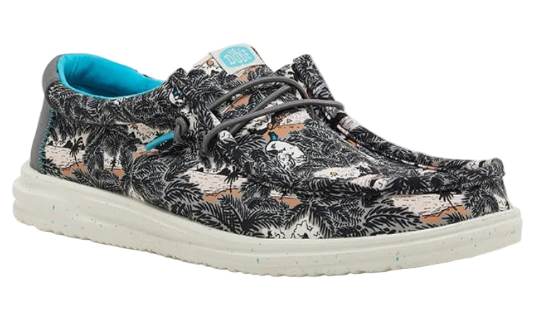 Hey Dude Wally Printed Black Slip Ons