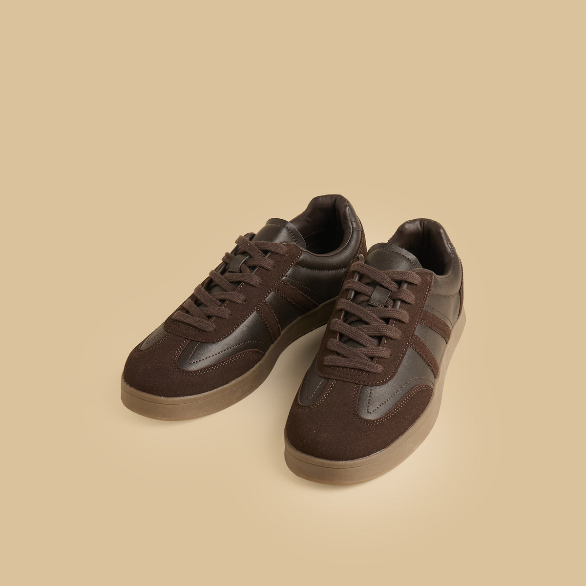 Max Suede Lace-Up Sports Shoes Brown for Men - image 1