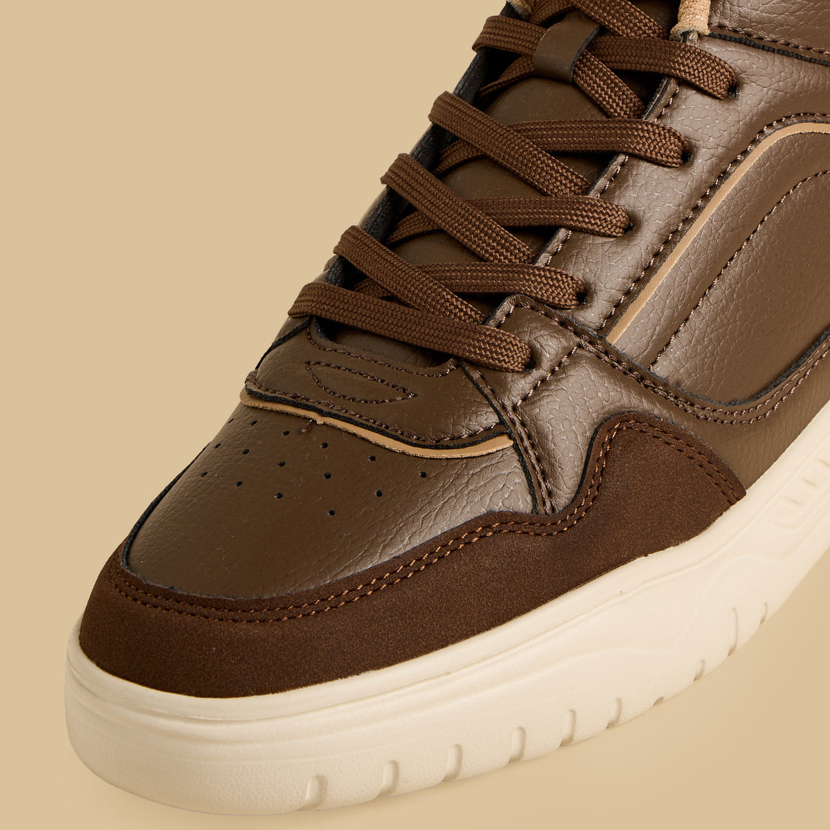 Max High Top Sneakers with Lace-Up Closure Brown for Men - image 4