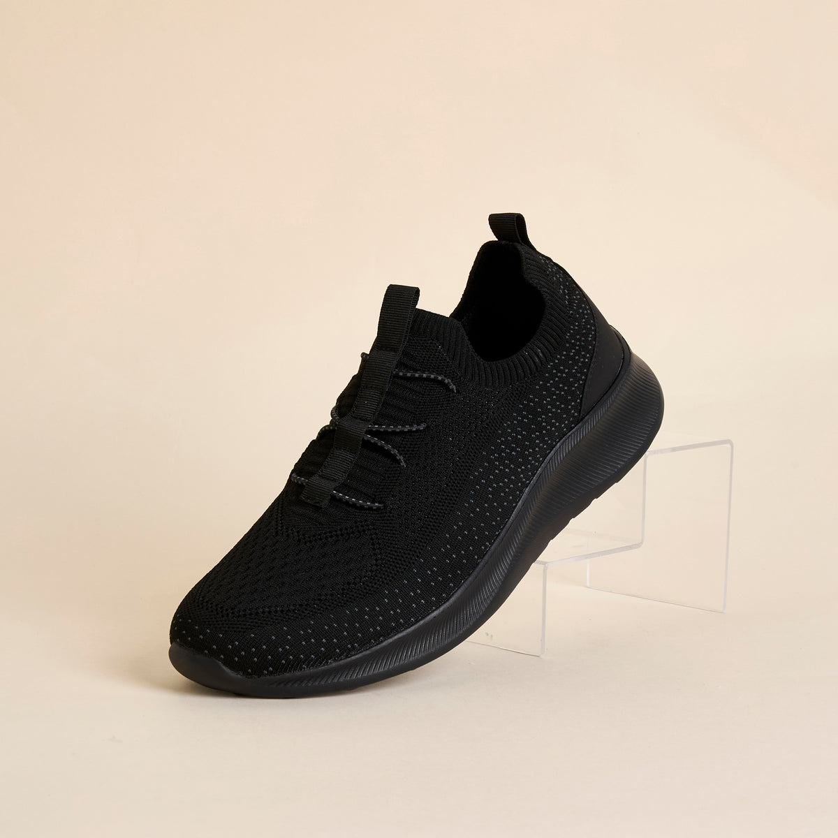 Max Textured Flyknit Slip-On Sports Shoes Black for Men - image 4