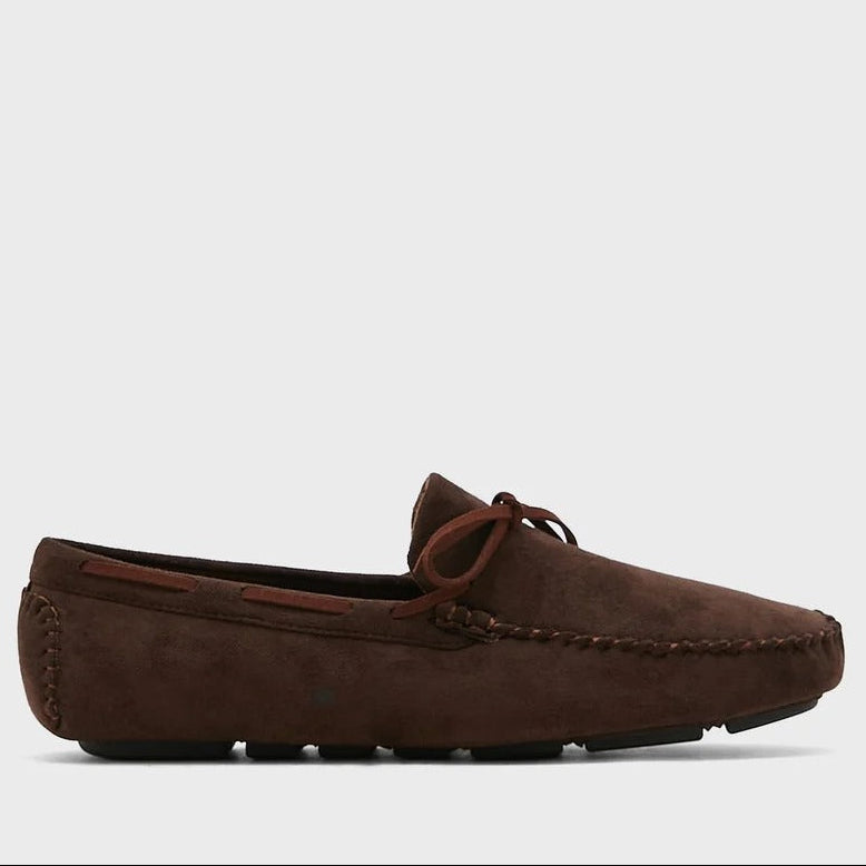  Robert Wood Faux Suede Bow Loafers