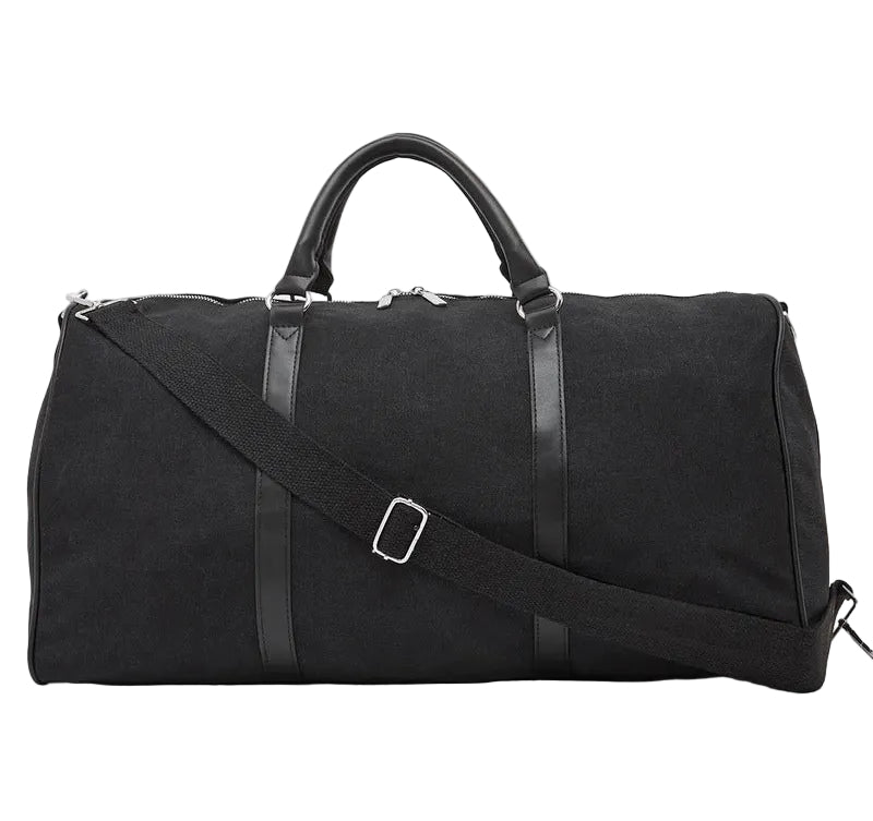 Robert Wood Canvas Duffle Bag Men Black