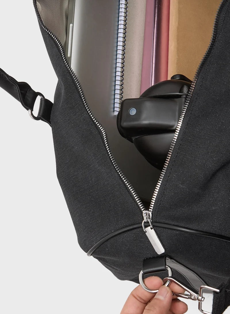 Robert Wood Canvas Duffle Bag Men Black