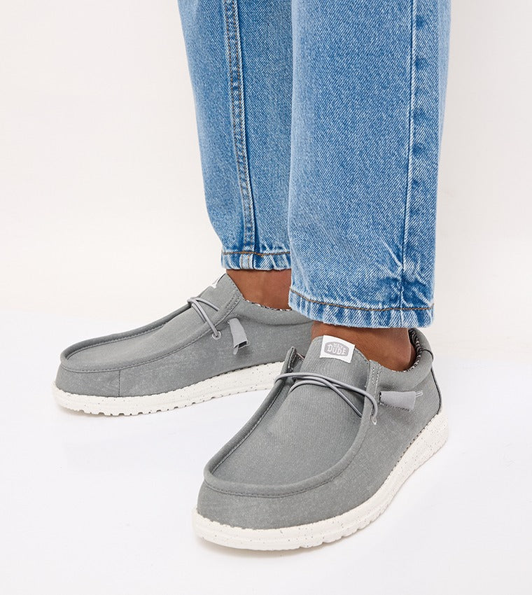 Hey Dude Wally Slip-Ons Men White Grey