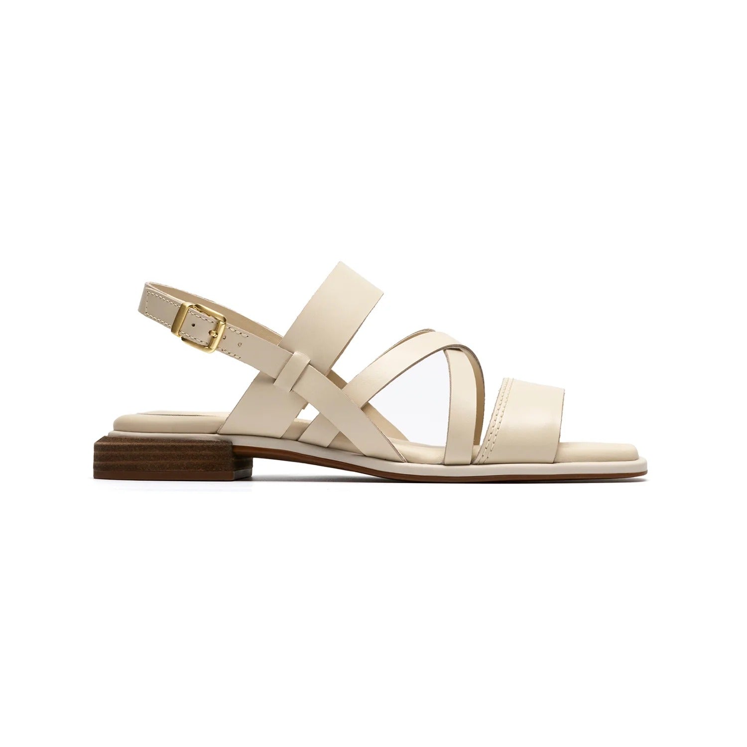 Womens Ariany Leather Strap Sandal Beige