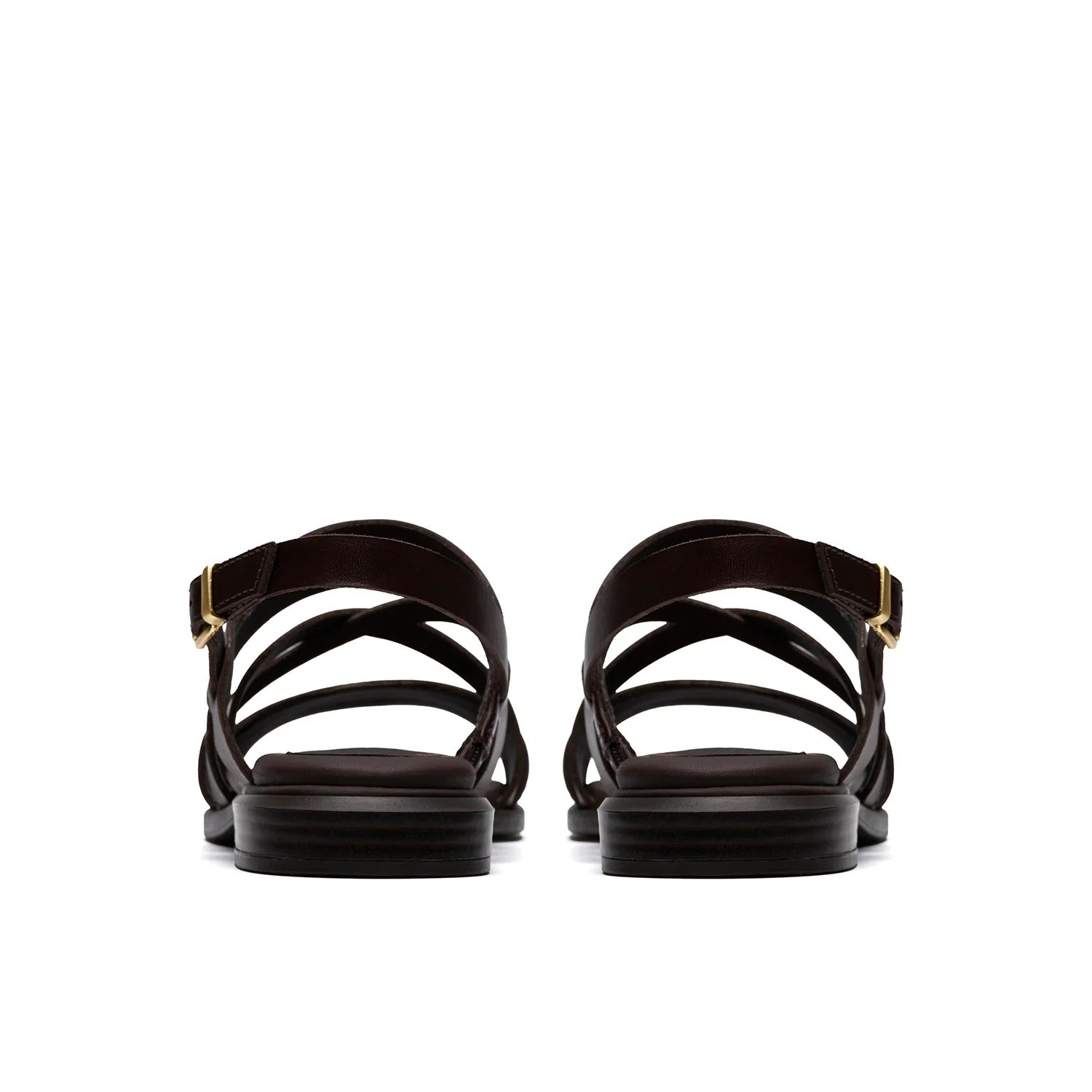 Womens Ariany Leather Strap Sandal Brown