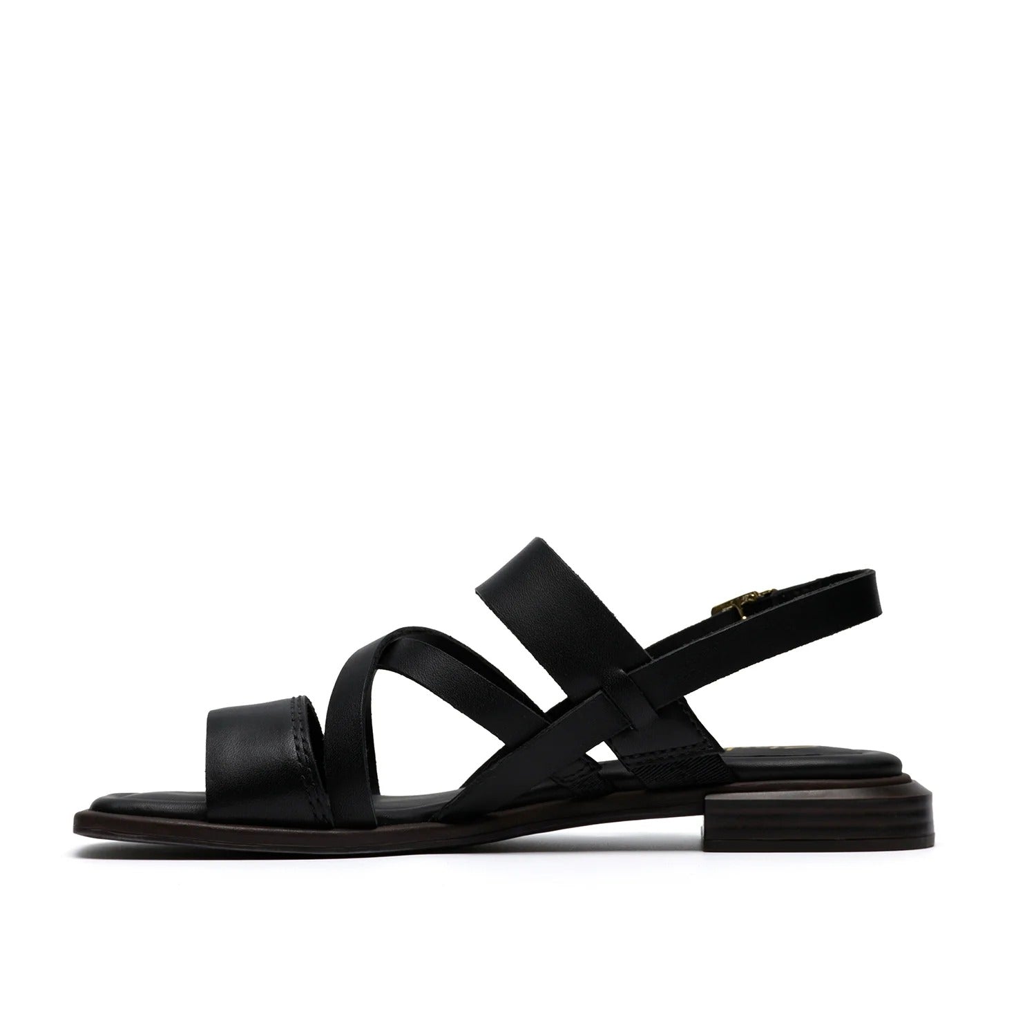 Womens Ariany Leather Strap Sandal Black