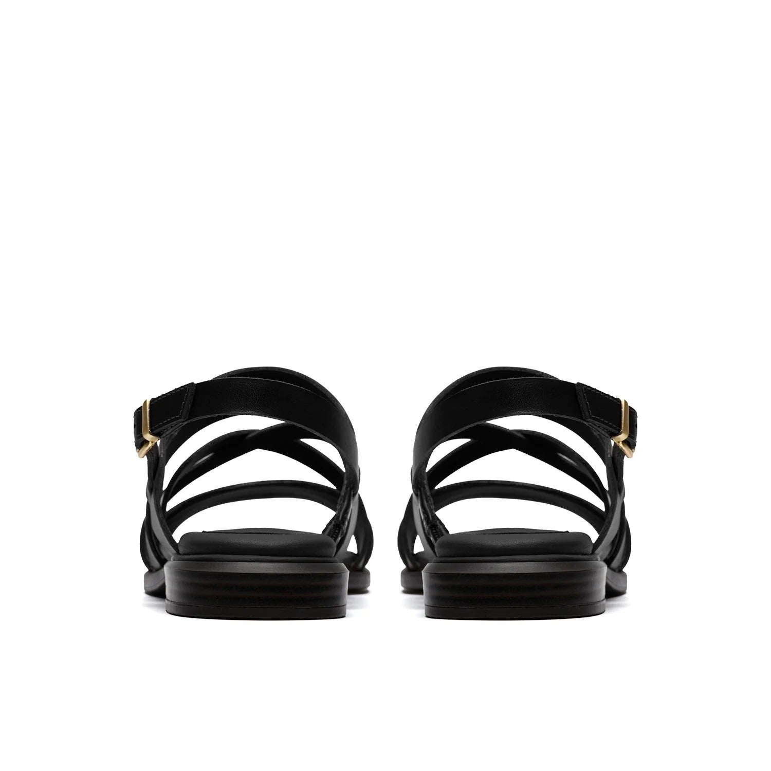 Womens Ariany Leather Strap Sandal Black