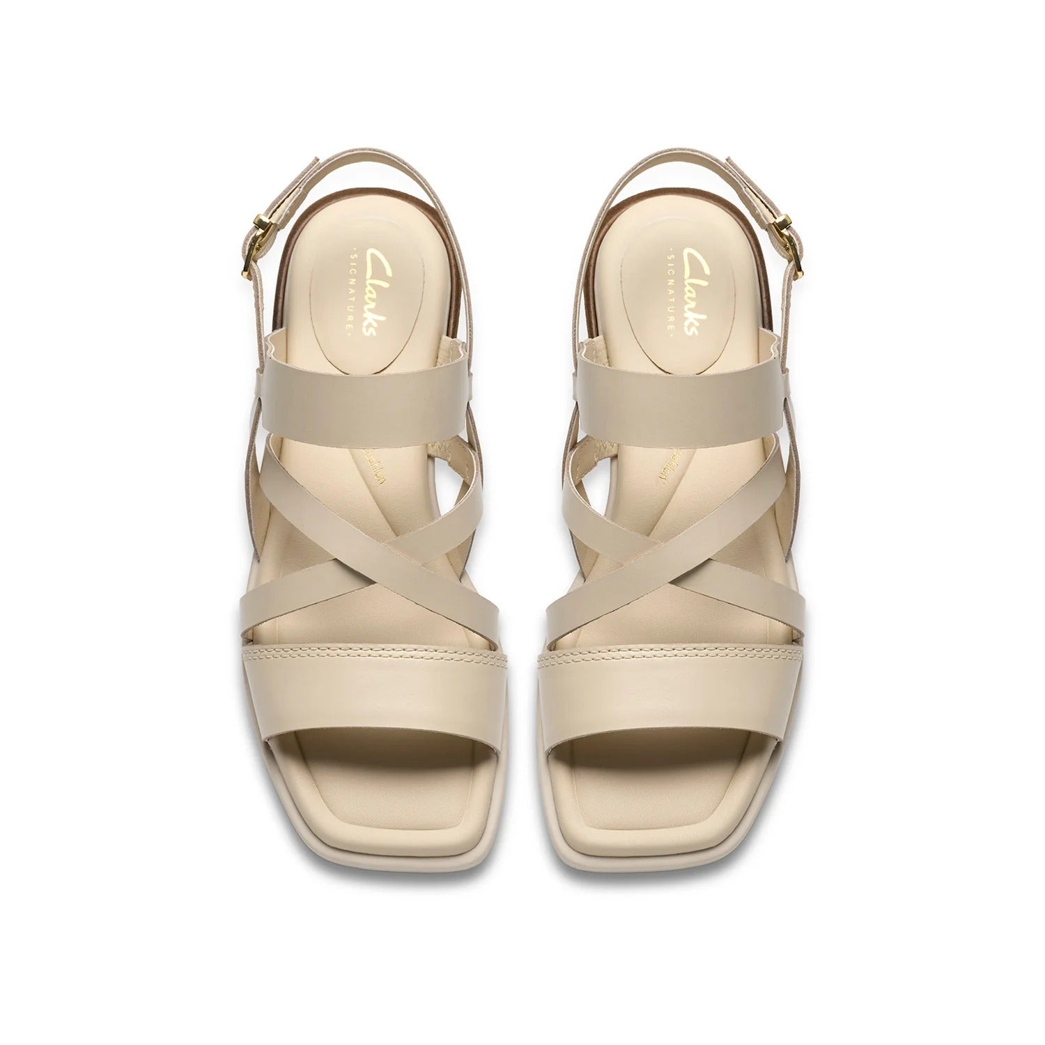 Womens Ariany Leather Strap Sandal Beige