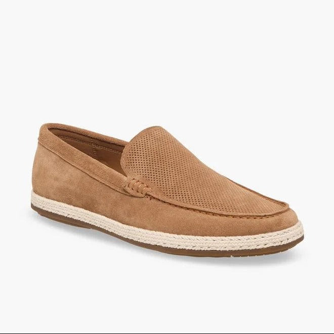 Duchini Espadrille Leather Loafer Men Brown