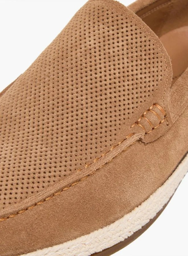 Duchini Espadrille Leather Loafer Men Brown