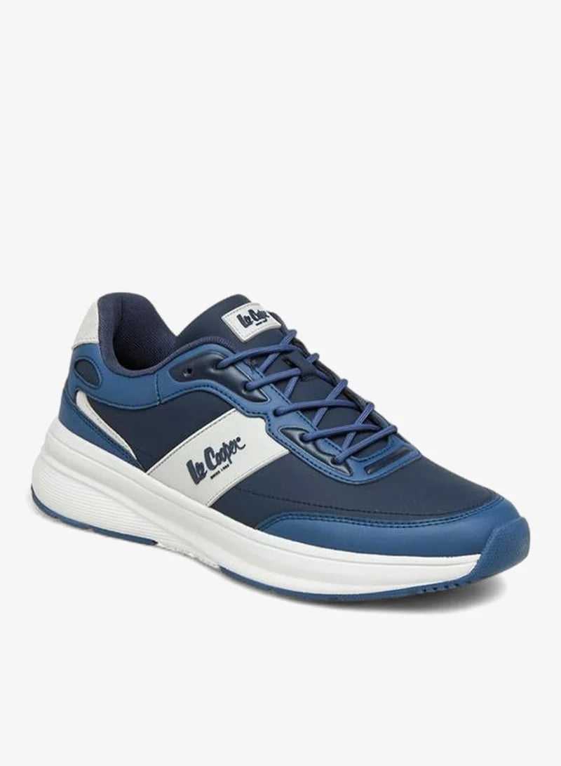 Lee Cooper Men's Blue Textured Lace-Up Sneakers