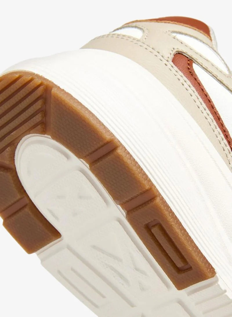 Lee Cooper Men's Beige Textured Lace-Up Sneakers