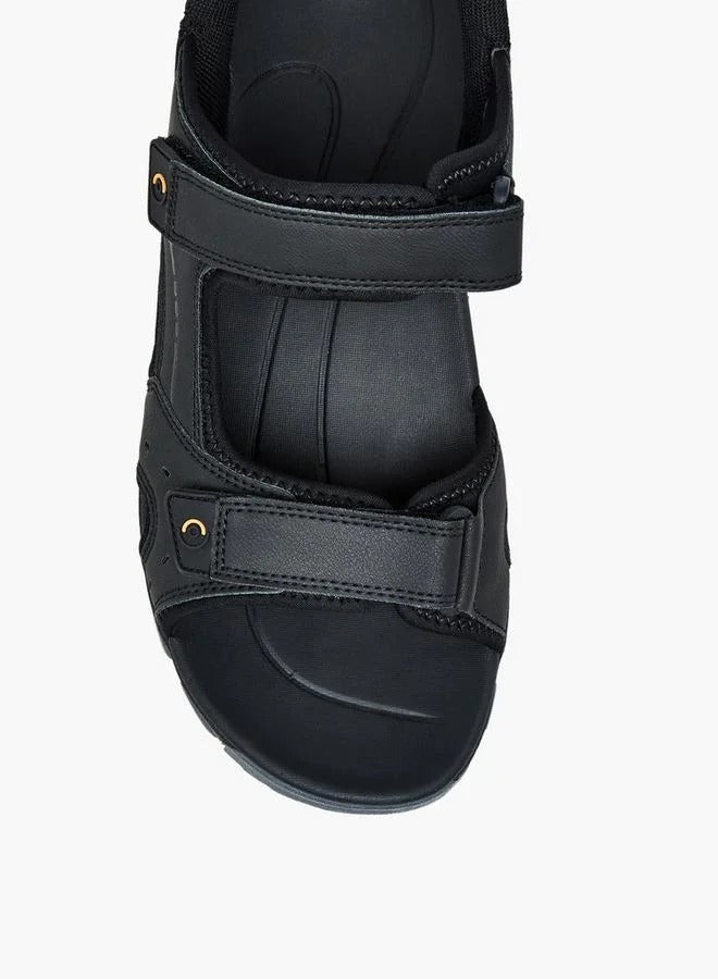 Le Confort Hook & Loop Men Sandals Black