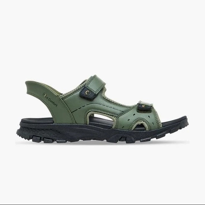 Le Confort Hook & Loop Men Sandals Green