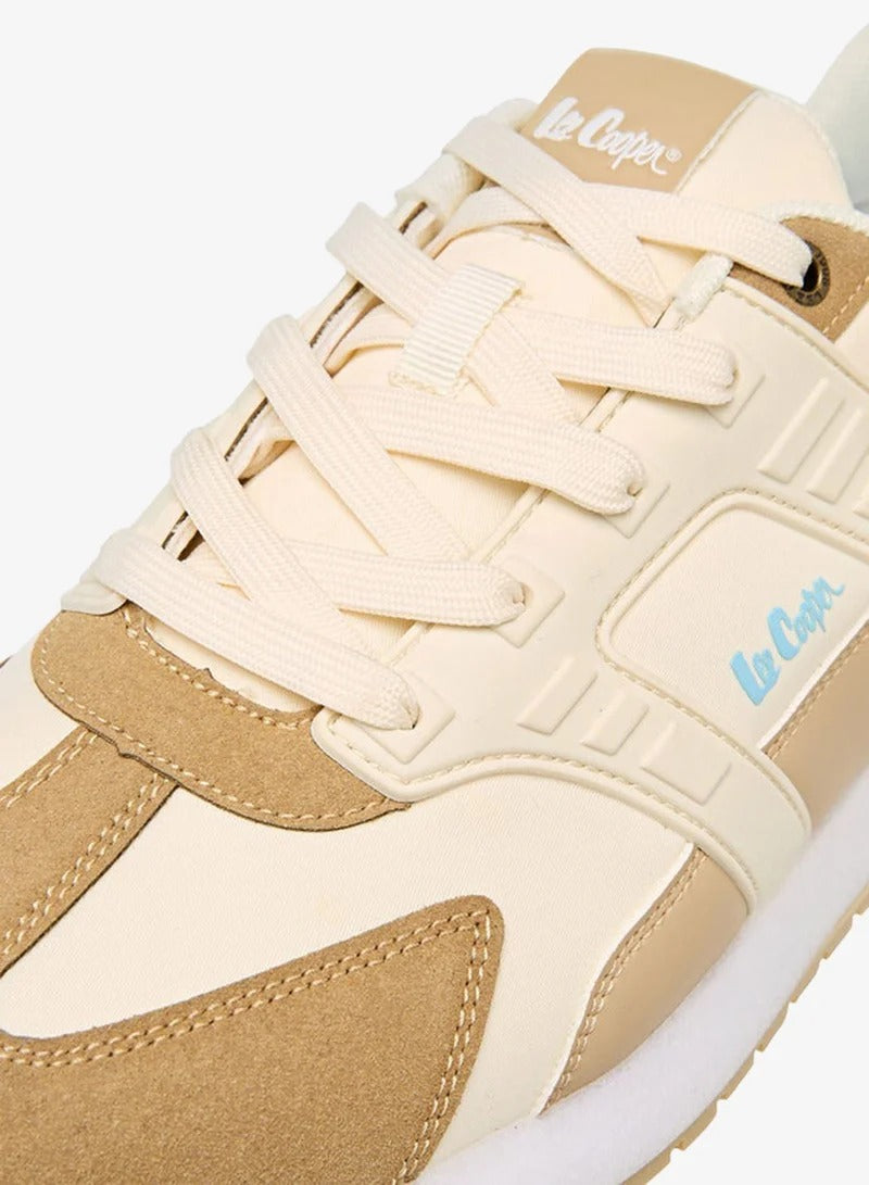 Lee Cooper Mens Lace-Up Sneakers Blue/Beige