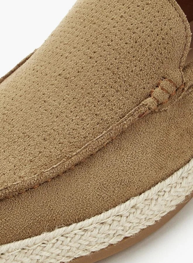 Peppermint Espadrille Textured Loafers Tan