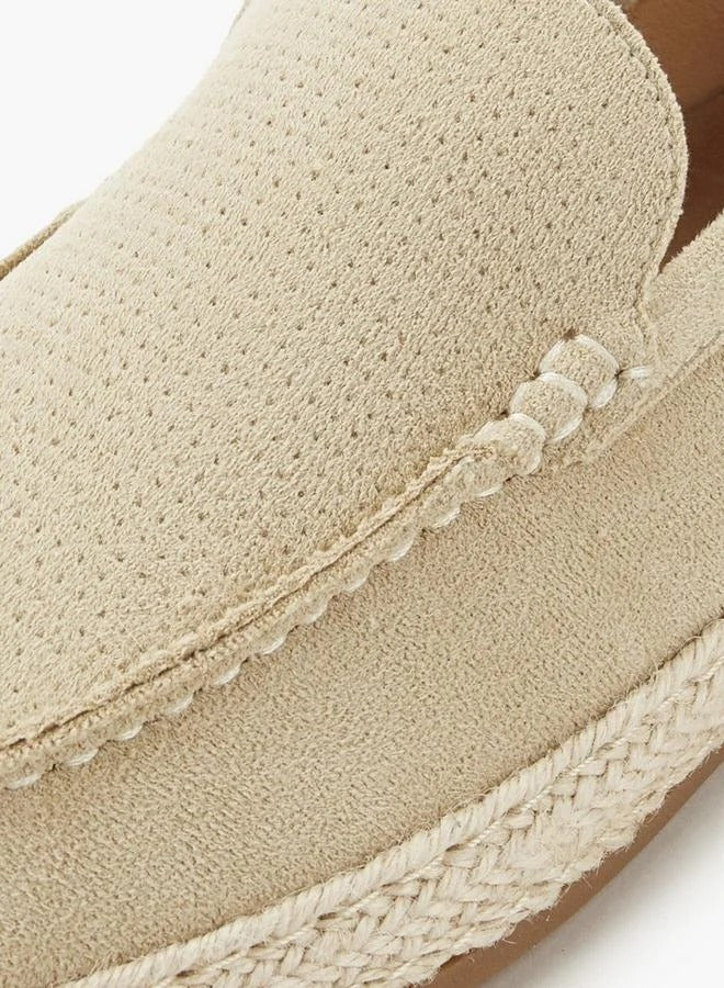 Peppermint Espadrille Textured Loafers Beige