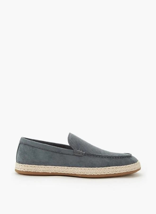 Peppermint Espadrille Textured Loafers Navy