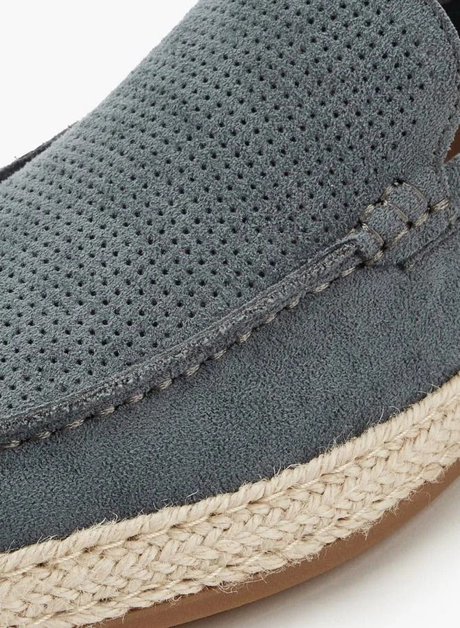 Peppermint Espadrille Textured Loafers Navy