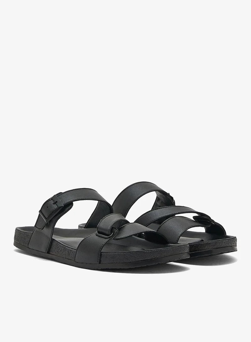 Robert Wood Cross Strap Sandals Black