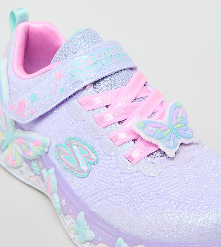 Skechers BUTTERFLY BLISS Velcro Closure Sneakers Purple