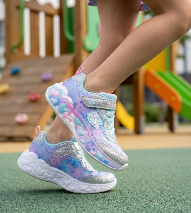 Skechers ETERNAL Heart Lights Velcro Closure Sneakers Multi