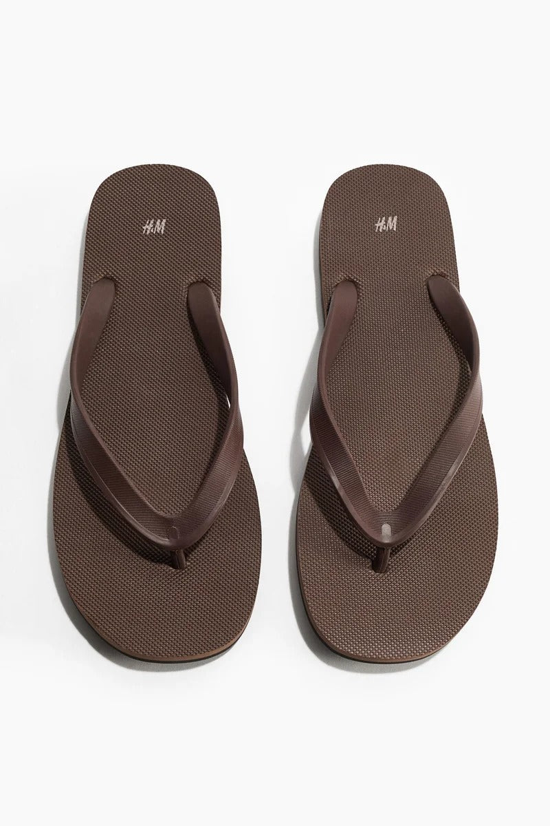 H&M Rubber Flip Flops Brown