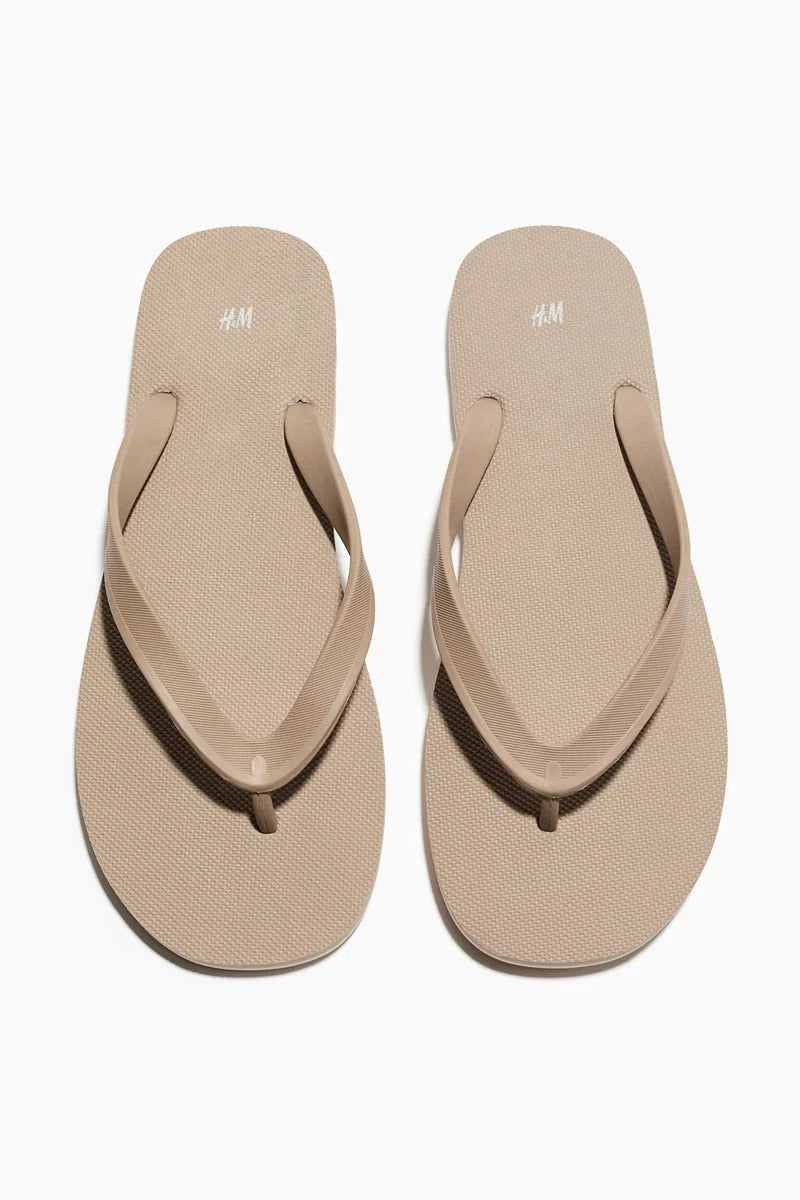 H&M Rubber Flip Flops Beige
