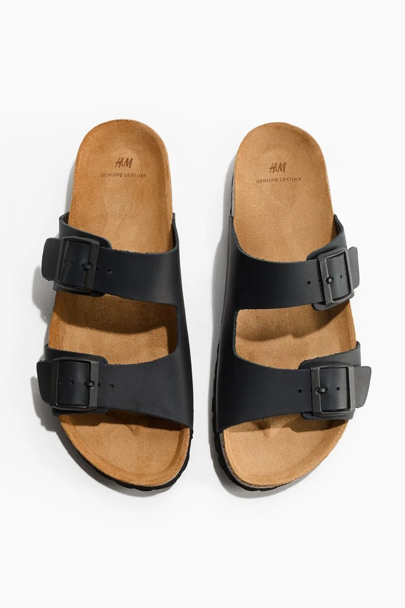 H&M Leather sandals Black