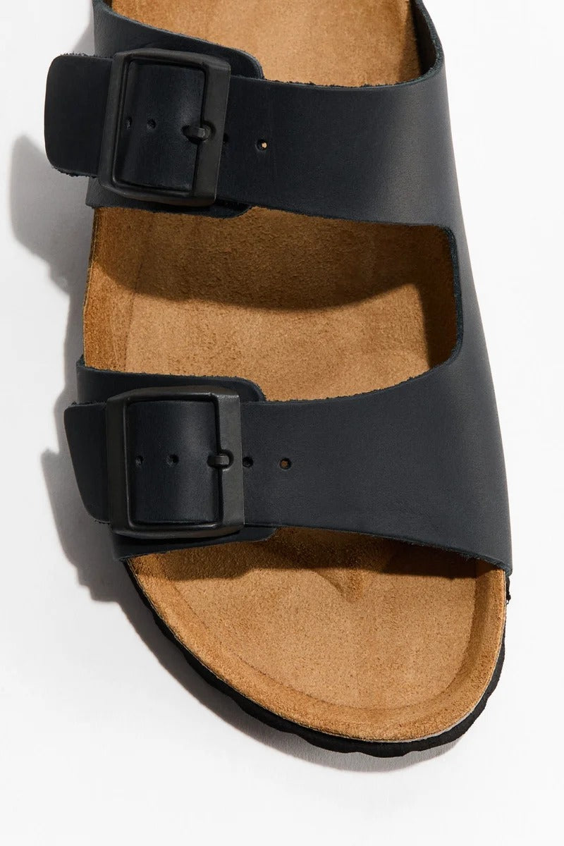H&M Leather sandals Black