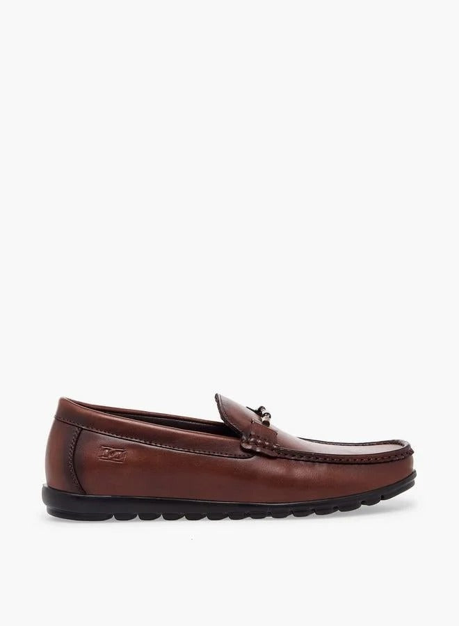 Duchini Men Metal Accent Loafers Brown