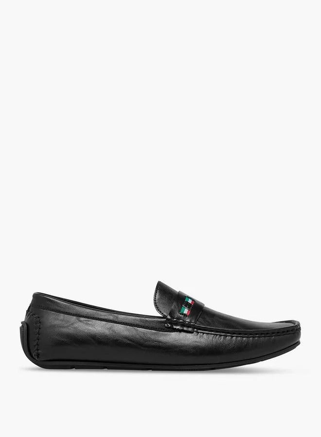 Duchini Men Metal Accent Loafers Black