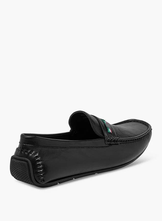 Duchini Men Metal Accent Loafers Black