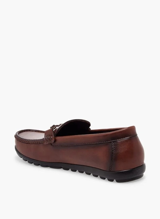 Duchini Men Metal Accent Loafers Brown