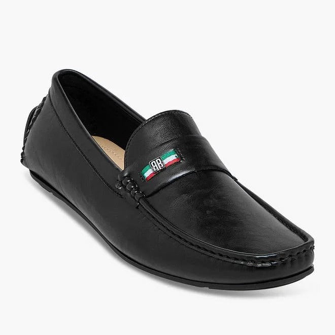  Duchini Men Metal Accent Loafers Black
