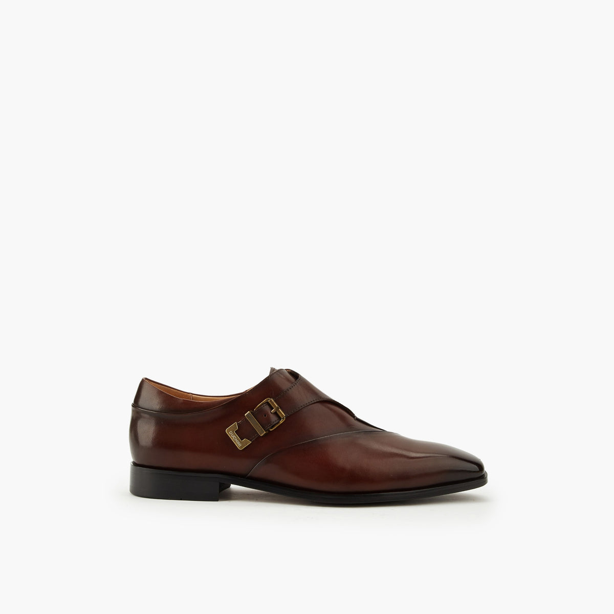 Duchini Men Buckled Leather Monk Shoes Brown