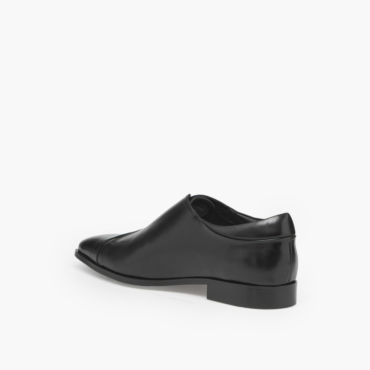 Duchini Men Buckled Leather Monk Shoes Black