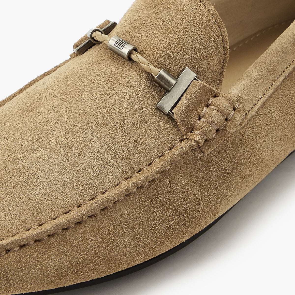 Renzo Ruganni Men Slip-On Leather Loafers Beige
