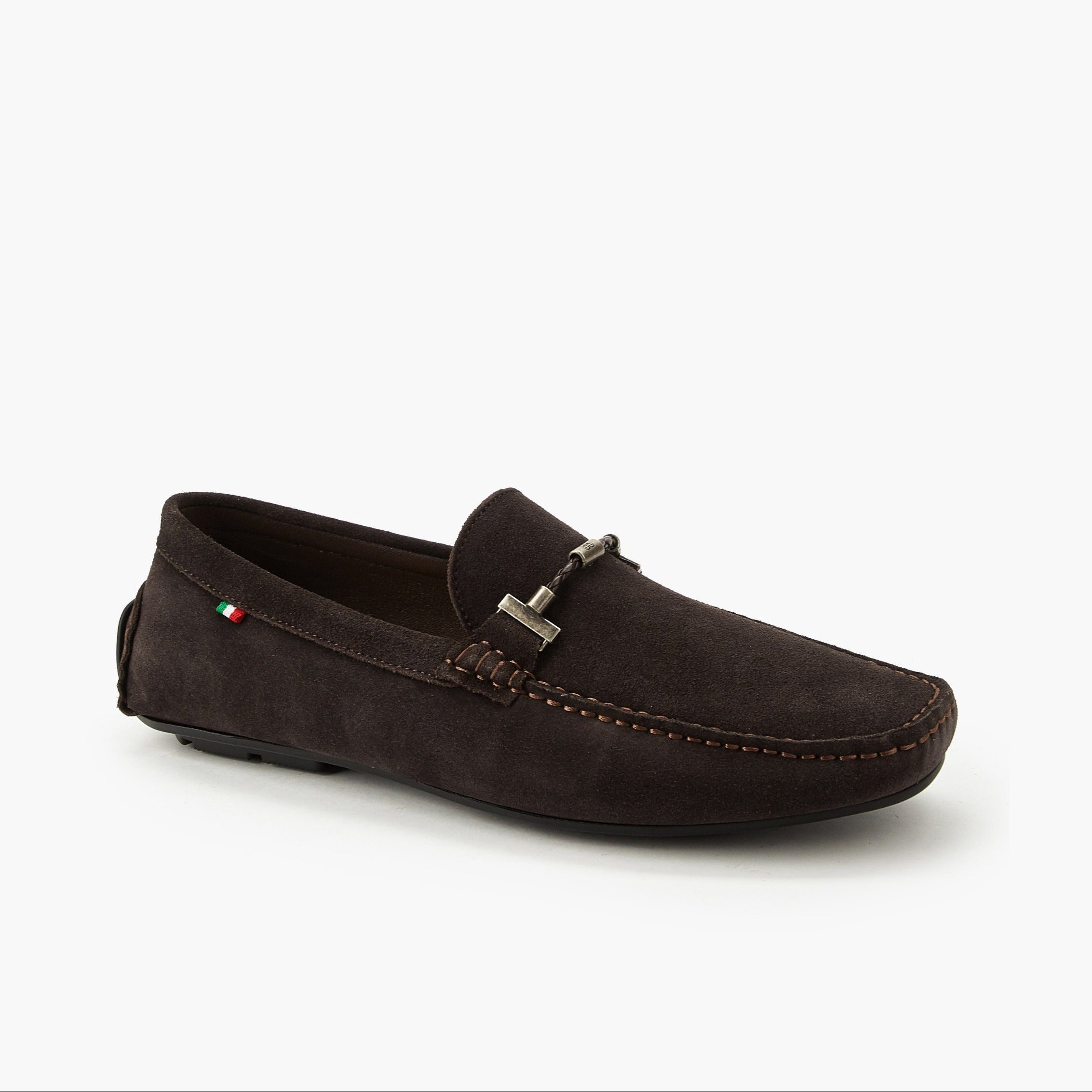 Renzo Ruganni Men Slip-On Leather Loafers Choco Brown