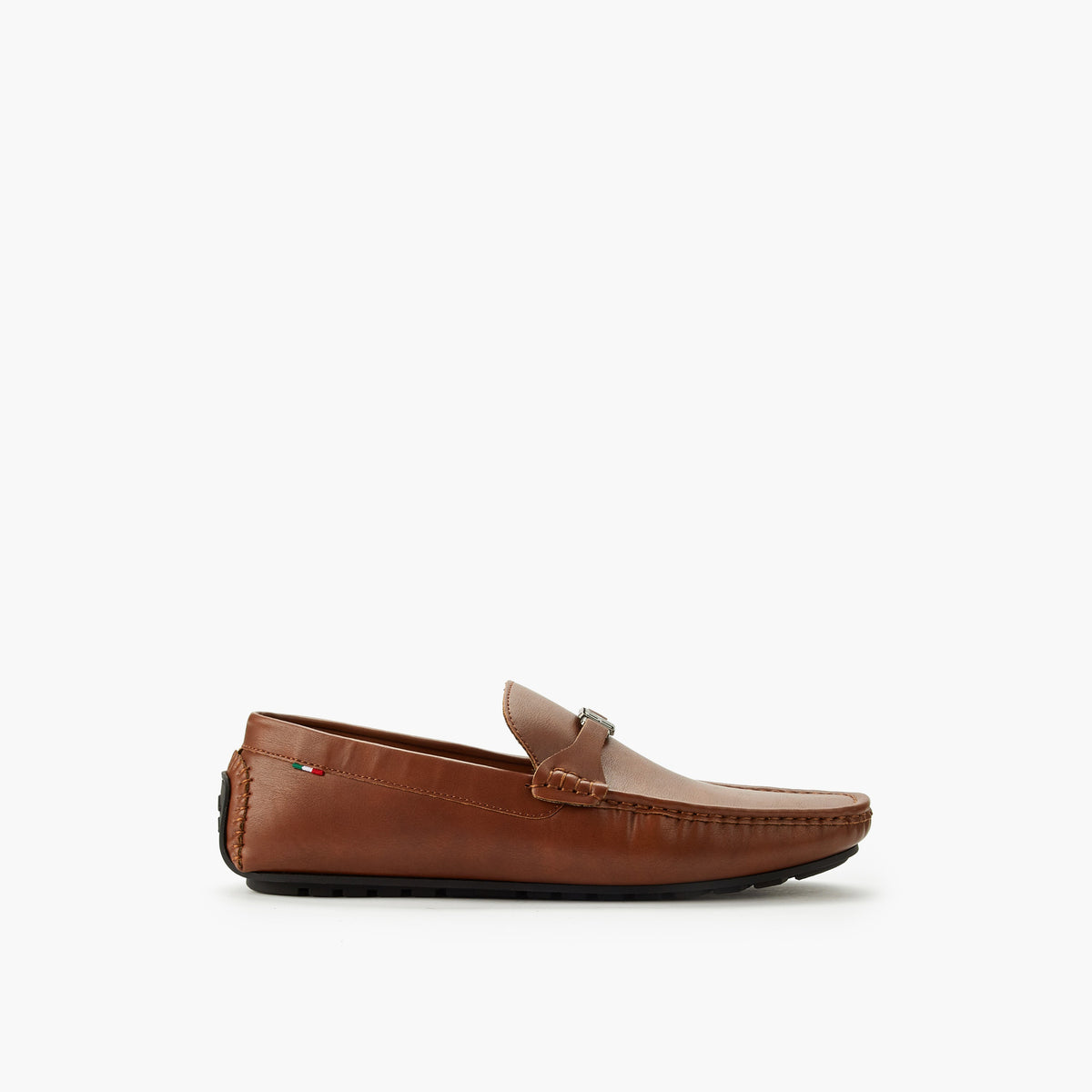 Renzo Ruganni Men Metallic Accent Slip-On Brown