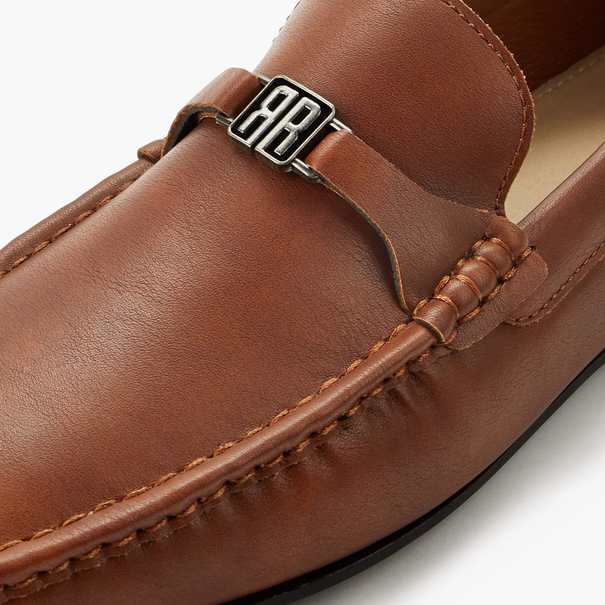Renzo Ruganni Men Metallic Accent Slip-On Brown